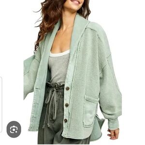 Free People Jordan Slouchy Reversed Fleece Jacket